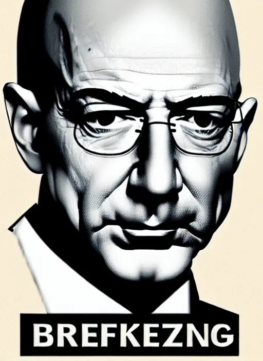 Prompt: poster of jeff bezos as walter white from breaking bad, photoshop gfx