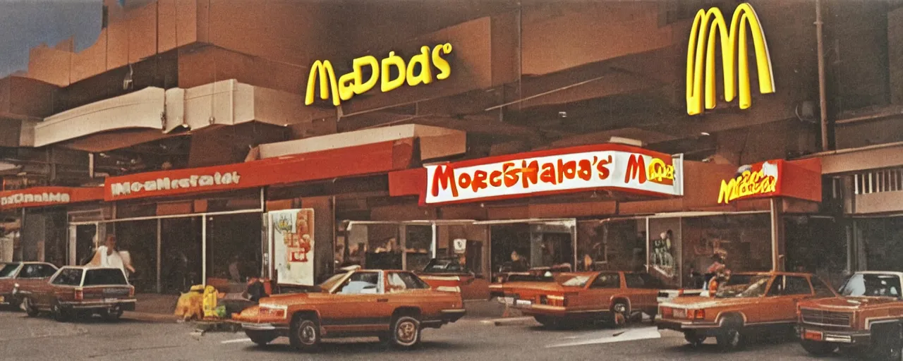 Prompt: 1 9 8 0 s mcdonalds best selling spaghetti sandwich, kodachrome,