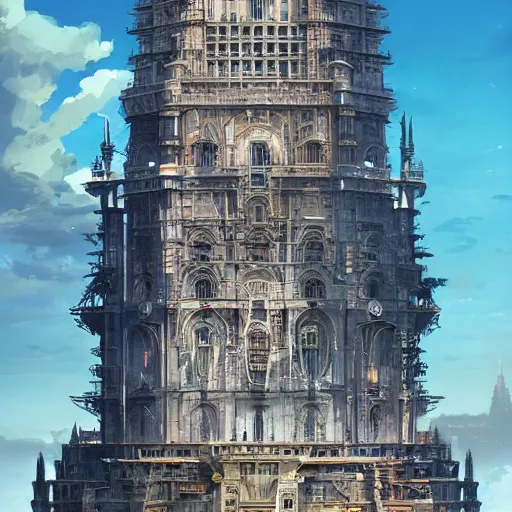 Image similar to the grand tower, architectural masterpiece, intricate complexity, by greg rutkowski, artgerm, ross tran, conrad roset, takato yomamoto. 4 k, beautiful, cinematic dramatic atmosphere