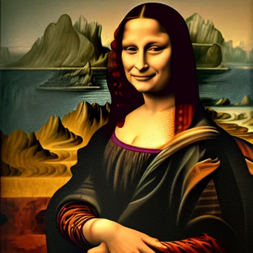 Prompt: a painting of Julia Roberts as the mona lisa , 4K, high quality