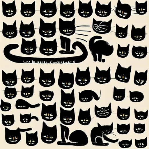 Prompt: pack of black cats in the style of “ al columbia ”