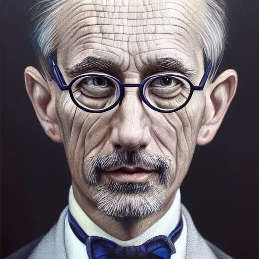 Image similar to highly detailed intricate masterpiece portrait painting of a scientist, trending on artstation.