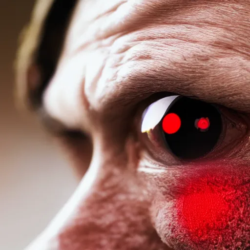 Image similar to a man with red glowing eyes