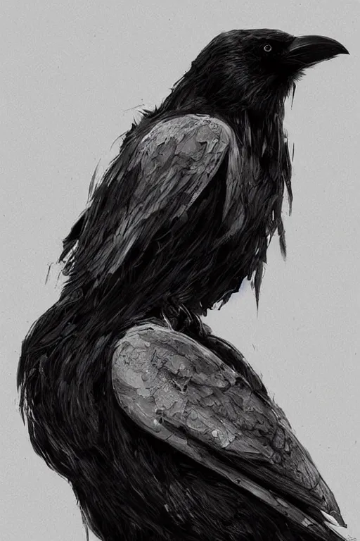 ArtStation - Charcoal Drawing of a crow