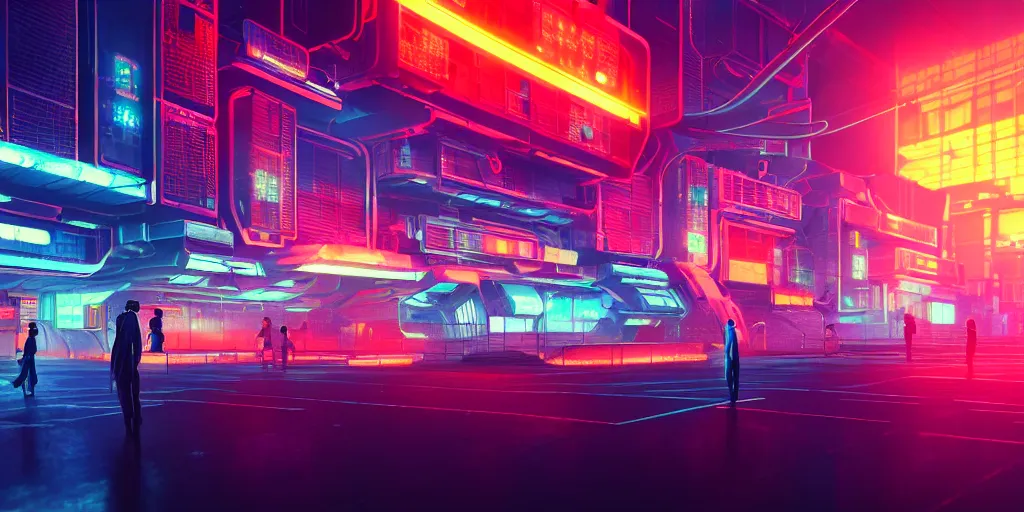 Image similar to isometric room of factory exploding at night in the center of a futuristic sci-fi asian city, signboards, neon lights, blade runner color palette, rendered in octane render by Yasunari Ikenaga, Yamato, Macross