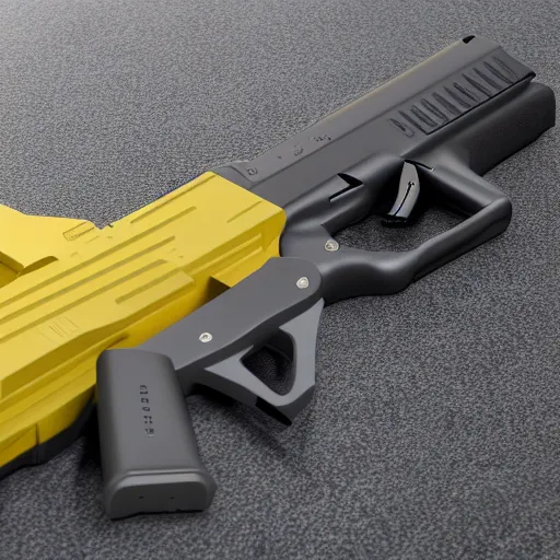 Image similar to A medium shot Octane render of a Glock 18, 4k, ultra HD