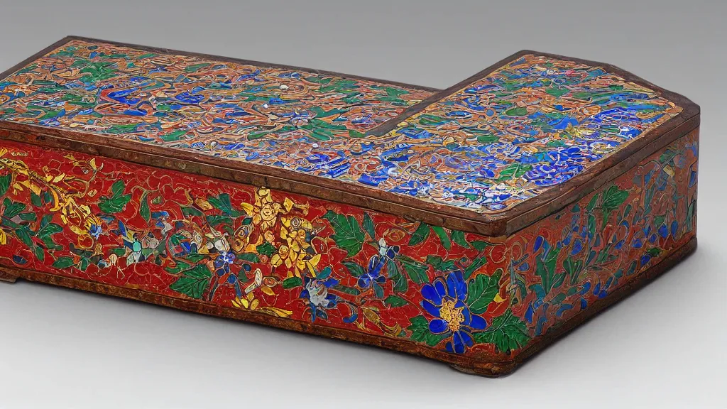 Prompt: a jewlery box cloisonne