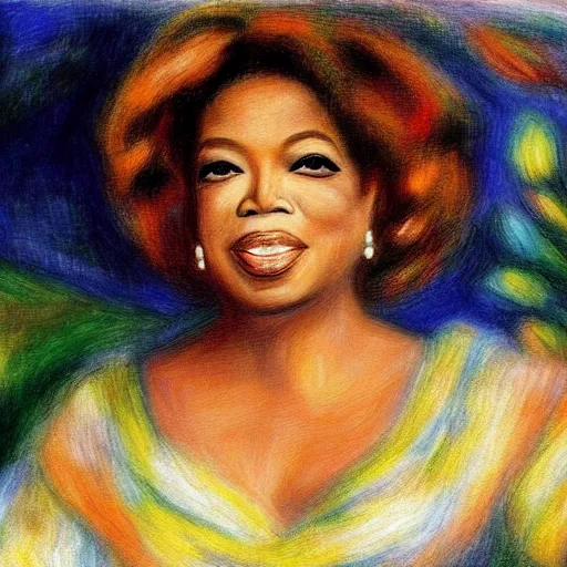 Image similar to oprah art by renoir.