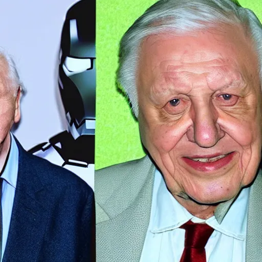 Image similar to Sir David Attenborough as Iron Man