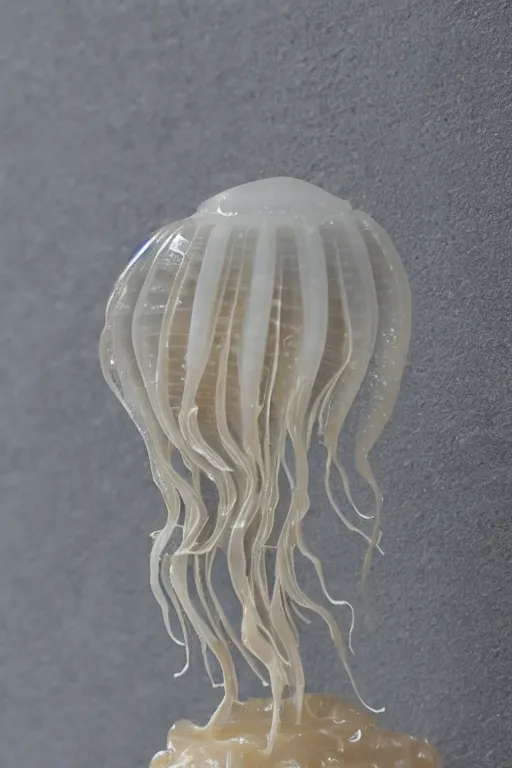 Image similar to a beautifully carved intricate marble statue of a jellyfish