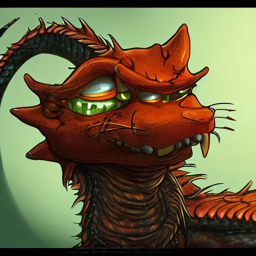 Prompt: dragon garfield 8 k, trending on artstation, extremely detailed