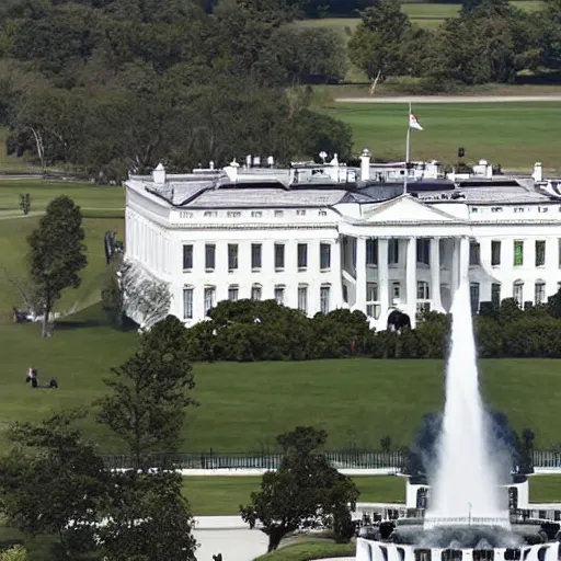 Image similar to aerial view of white house on fire alien invasion