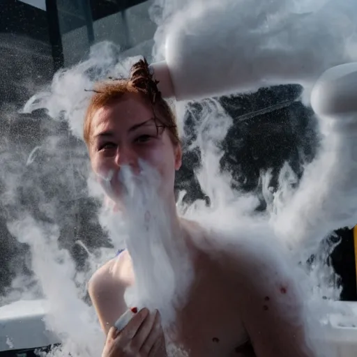 Image similar to bathing in liquid nitrogen