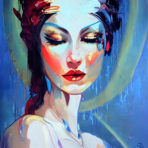 Prompt: beautiful painting of a woman by pascale pratte