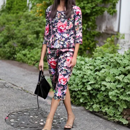 Image similar to brushed loose floral fashion print inspired by wgsn trend