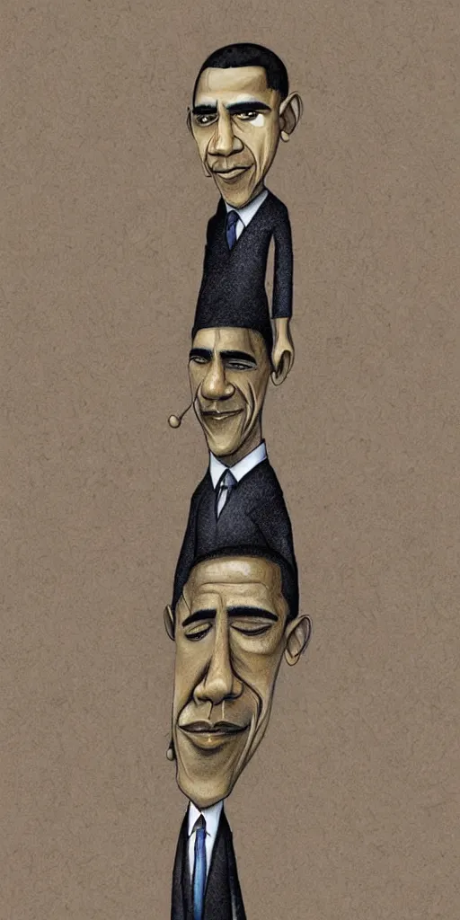 Image similar to a caricature of obama by alexander jansson