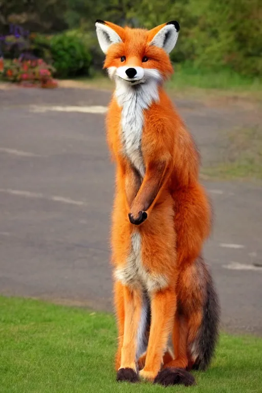 Image similar to an anthropomorphic fox, fursuit