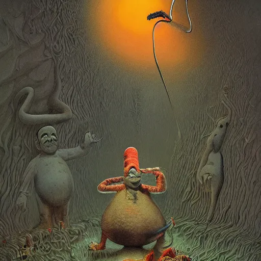 Image similar to you make my cold heart warm with a touch, horror, grunge, loony toons style, illustrated by zdzisław Beksiński and dr seuss., Trending on artstation, artstationHD, artstationHQ, 4k, 8k