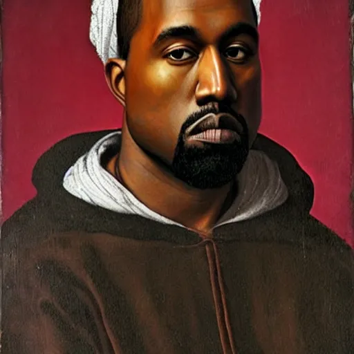 Image similar to A Renaissance portrait painting of Kanye West