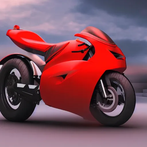 Image similar to a futuristic motorbike, red, high detail, cinematic light, anime