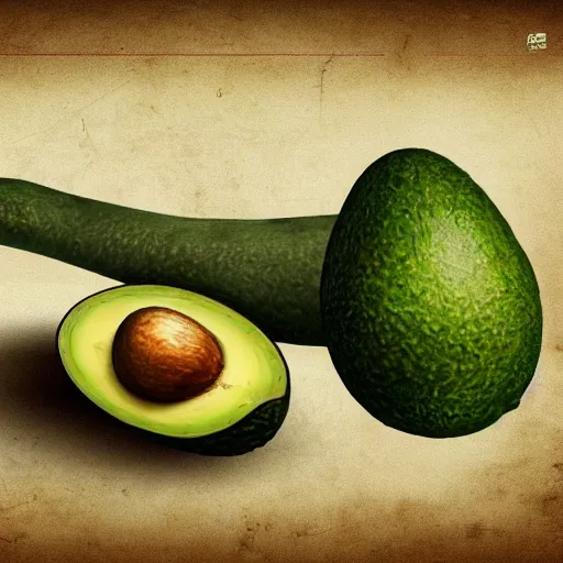 Image similar to an avocado as military tank, da vinci notes, cnn, ultradetailed, anatomy study, artstation