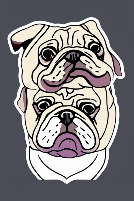 Image similar to Portrait of a bi chungus pug, sticker, colorful, illustration, highly detailed, simple, smooth and clean vector curves, no jagged lines, vector art, smooth