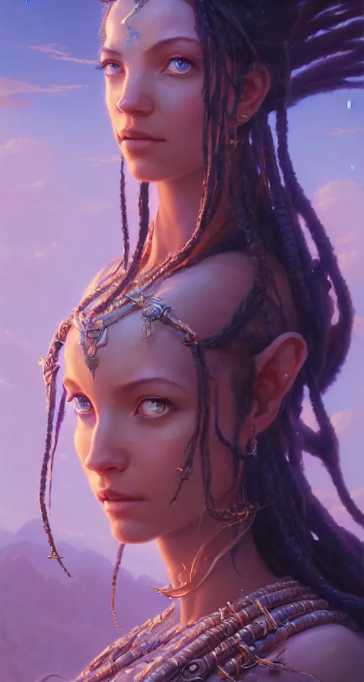 Image similar to highly detailed portrait of beautiful goddess in avatar, stephen bliss, unreal engine, fantasy art by greg rutkowski, loish, rhads, ferdinand knab, makoto shinkai and lois van baarle, ilya kuvshinov, rossdraws, tom bagshaw, global illumination, radiant light, detailed and intricate environment