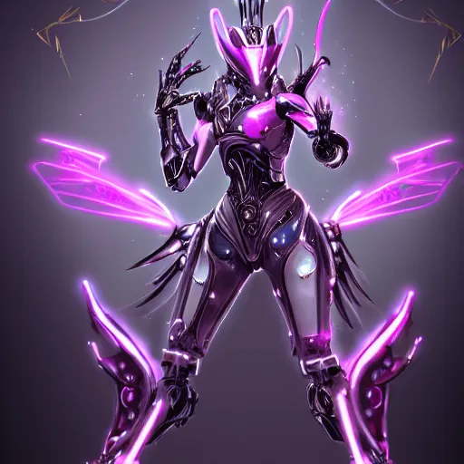 Image similar to highly detailed exquisite fanart, of a beautiful female warframe, but as a robot dragon, shiny silver armor with fuschia accents, engraved, elegant pose, close-up shot, epic cinematic shot, sharp claws for hands, professional digital art, high end digital art, singular, realistic, captura, DeviantArt, artstation, Furaffinity, 8k HD render