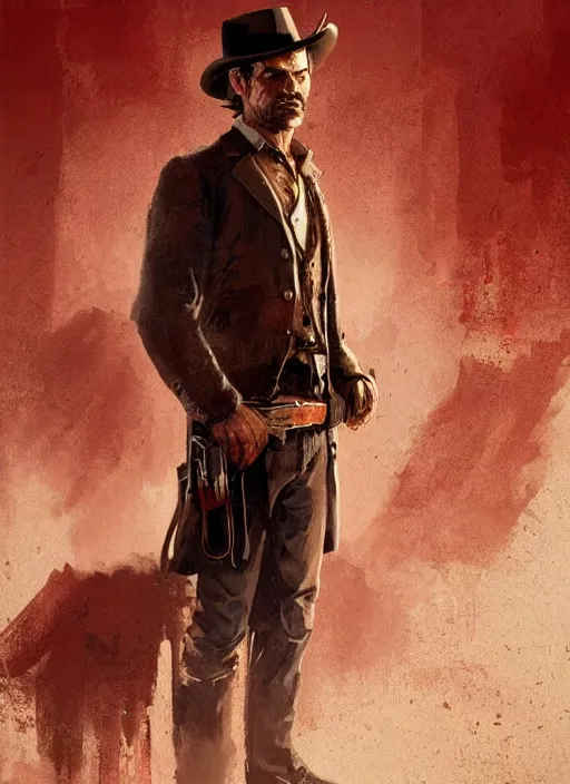 Image similar to highly detailed portrait of timothy olyphant red dead redemption art, unreal engine, fantasy art by greg rutkowski