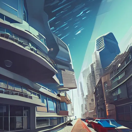 Prompt: street view, futuristic!!!!!!, trending on artstation, fisheye!!! lens