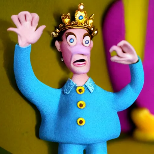 Image similar to claymation character of the queen