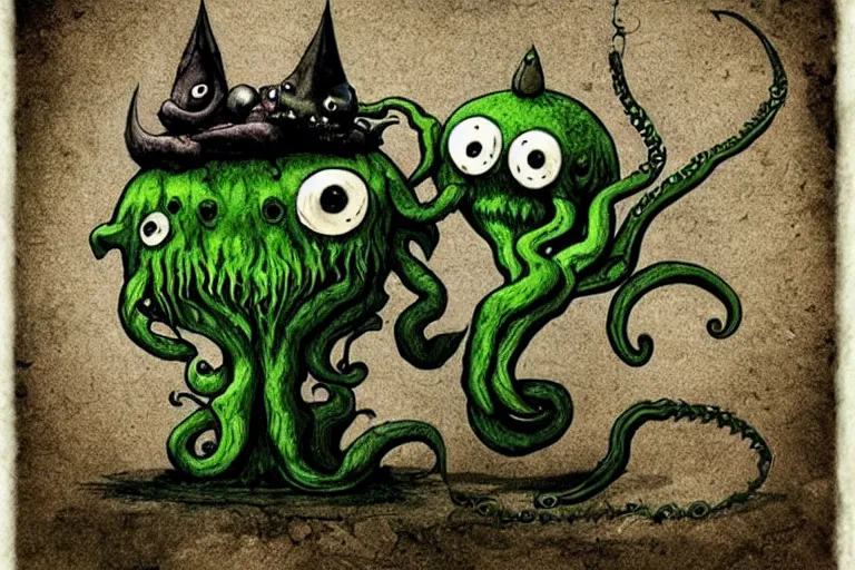 Image similar to super cute cthulu by alexander jansson