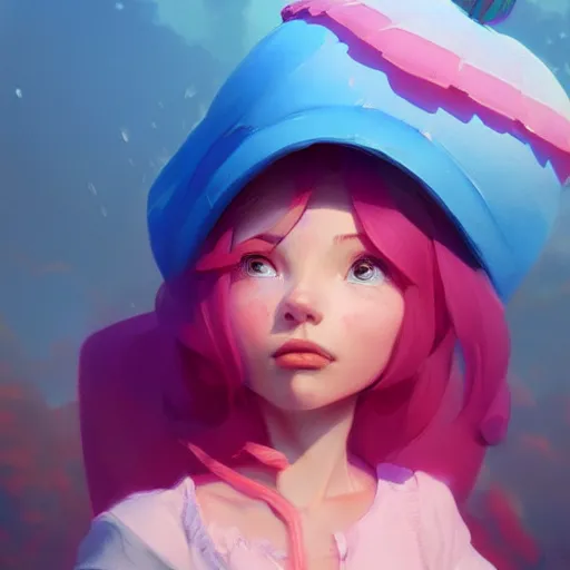 Image similar to painted portrait of a strawberry shortcake, fantastically pastel colors, octane render, matte painting concept art, official fanart behance hd artstation by jesper elsing, by rhads and makoto shinkai and lois van baarle and ilya kuvshinov and rossdraws