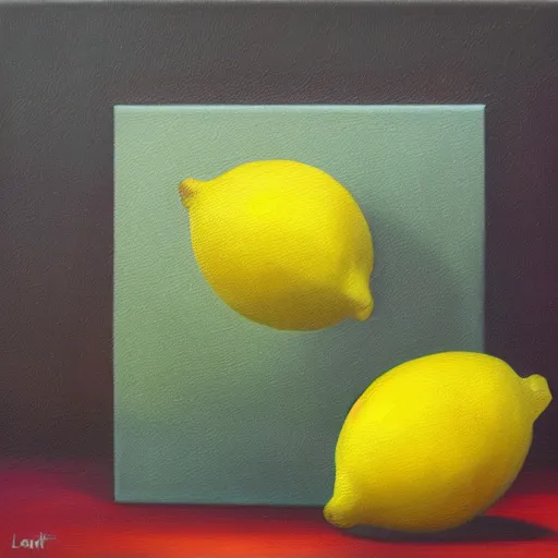 Image similar to lemon fears, oil on canvas, surrealism