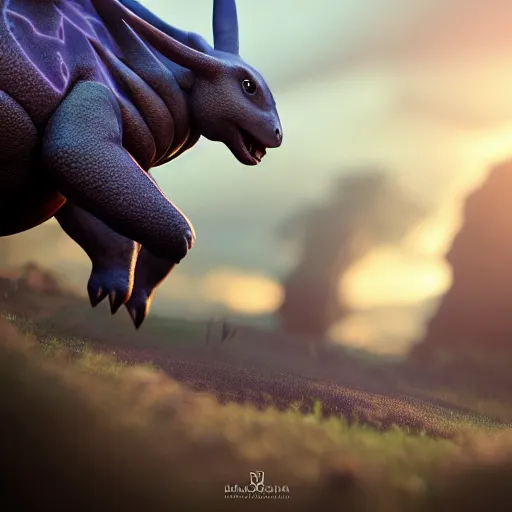 Image similar to photography of a realistic nidoqueen animal, ultra detailed, 8 k, cinematic lighting, natural background, trending on artstation, pokemon