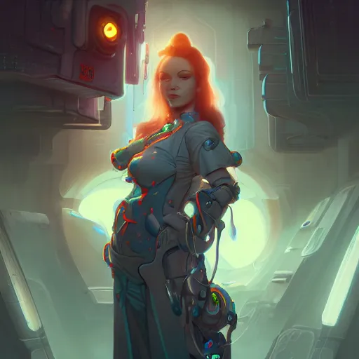 Image similar to a portrait of a beautiful cybernetic nurse, cyberpunk concept art by pete mohrbacher and wlop and artgerm and josan gonzales, digital art, highly detailed, intricate, sci-fi, sharp focus, Trending on Artstation HQ, deviantart, unreal engine 5, 4K UHD image