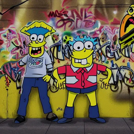 Later Cartoon Anime SpongeBob Graffiti Aufkleber Gepäck Trolley
