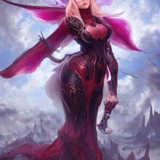 Image similar to Full Body Model Shalltear Bloodfallen, detailed, centered, digital painting, artstation, concept art, donato giancola, Joseph Christian Leyendecker, WLOP, Boris Vallejo, Breathtaking, 8k resolution, extremely detailed, beautiful, establishing shot, artistic, hyperrealistic, beautiful face, octane render, cinematic lighting, dramatic lighting, masterpiece