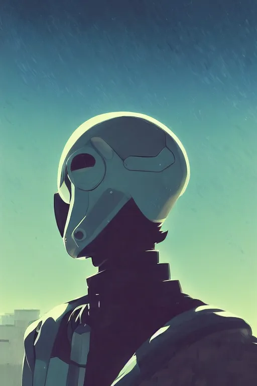 Image similar to portrait of a kamen rider rx by ilya kuvshinov, cloudy sky background lush landscape ln illustration concept art anime key visual trending pixiv by victo ngai fanbox by greg rutkowski makoto shinkai takashi takeuchi studio ghibli