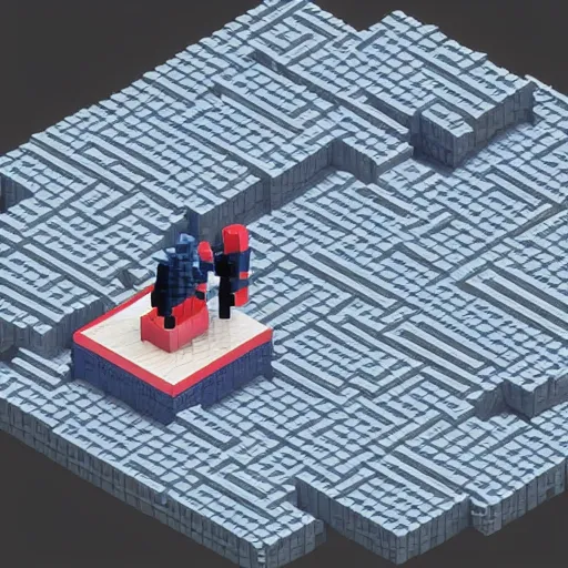 Image similar to joe biden isometric, voxels, game art, detailed, high resolution