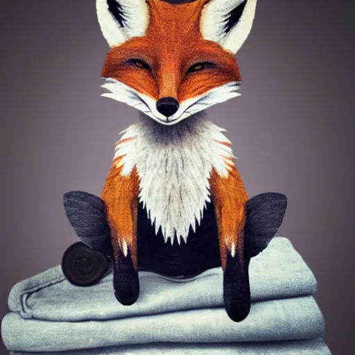 Prompt: A fox wearing a t-shirt and jeans.