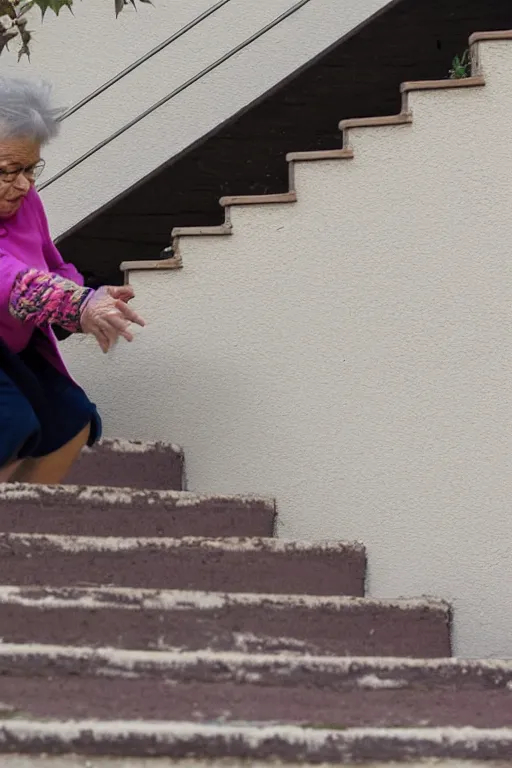 Image similar to Grandma falling down the stairs