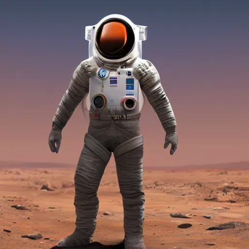 Prompt: an artist concept of the last man on mars in ultra high definition