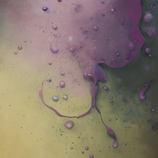 Image similar to beautiful liquid marble texture with big oil bubbles. harmonic chromatic tones coloured abstraction with purple splashes. ultradetailed realistic art. jean - dragan bibin, beksinski, zawadzki, shaun downey, zoey frank, phil hale, james gurney, frank frazetta, jehan georges vibert, daniel e. greene