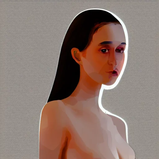 Image similar to A young woman in digital art, Important: transparent background