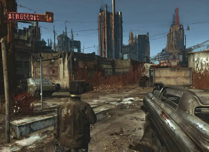Prompt: detroit in fallout 4