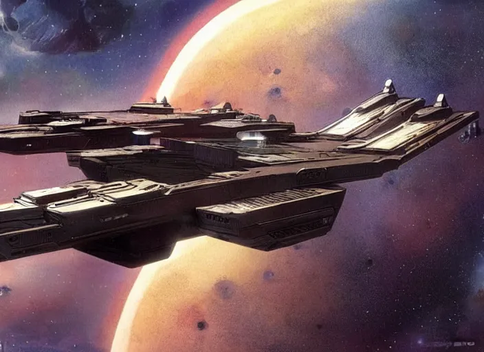 Prompt: possibly the best remembered ship of the war, the cutlass won its laurels during the fiercely fought battle for mars in 2 0 5 2 when the proxima battlefleet broke through the sentinel line, cinematic matte painting