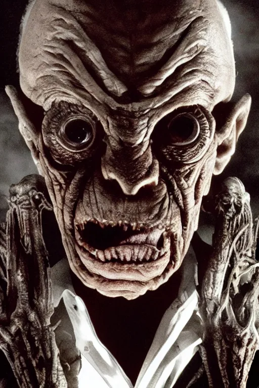 Image similar to rupert murdoch as an all - seeing monster, photorealistic, cinematic lighting, highly detailed, very intricate, by guillermo del toro and hr giger