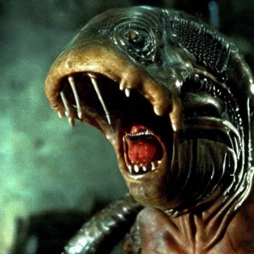 Image similar to alien creature from raiders of the lost ark, funny looking,