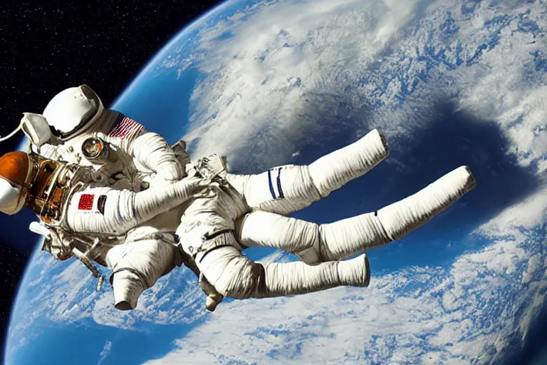 Image similar to horse lying on an astronaut